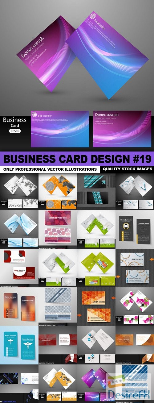 Business Card Design #19 - 25 Vector
