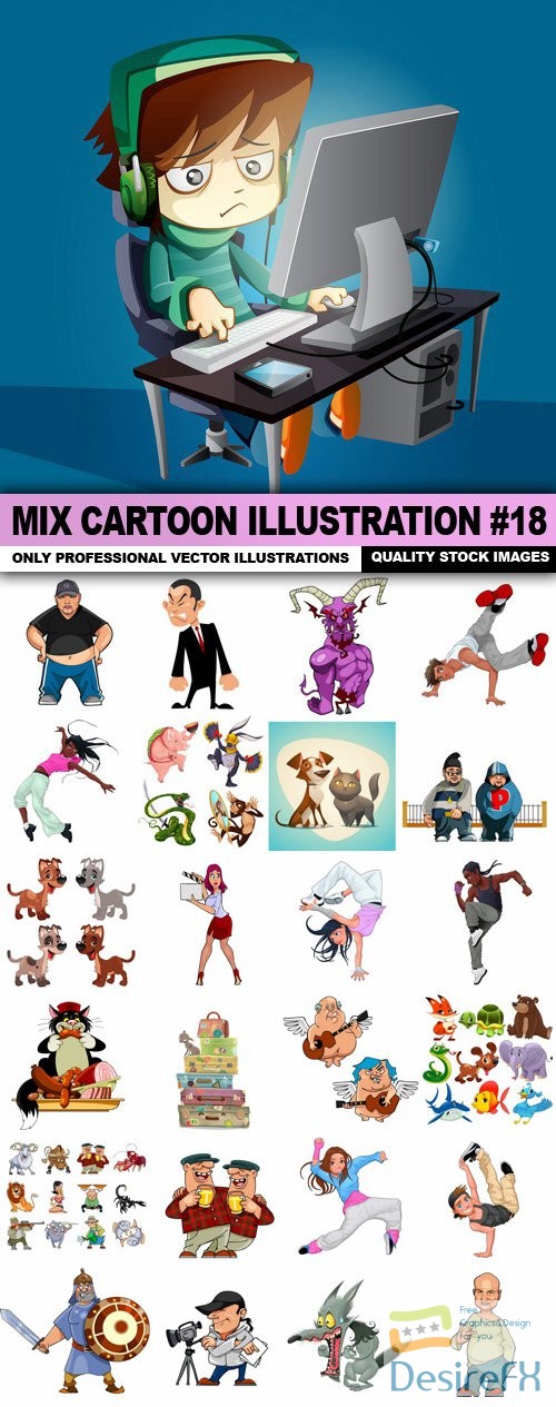 Mix Cartoon Illustration #18 - 25 Vector 2