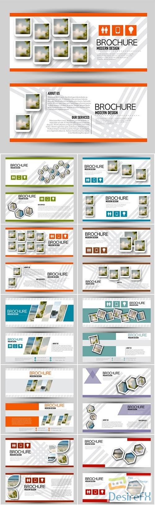 Set of banners for web and advertisement print out, vector horizontal flyer handout design # 2