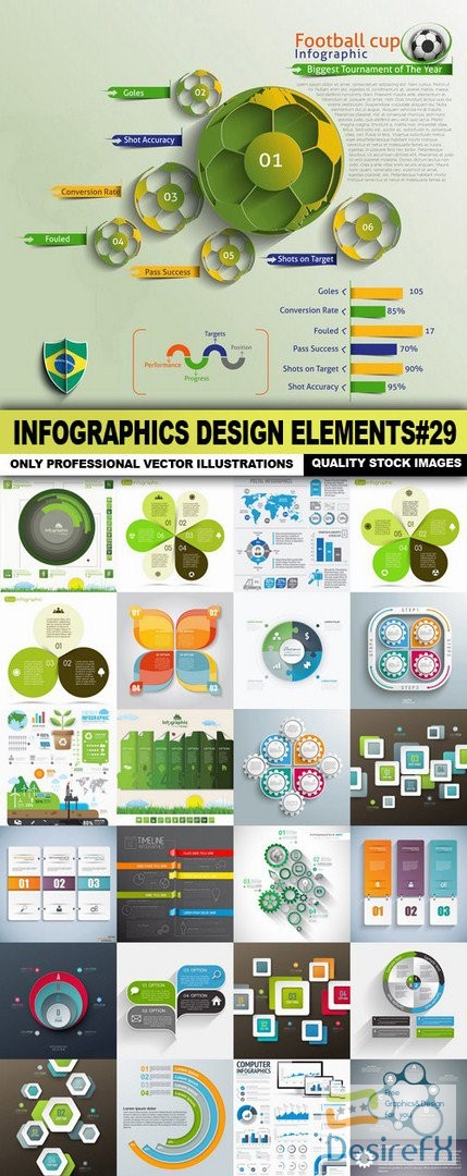 Infographics Design Elements#29 - 25 Vector