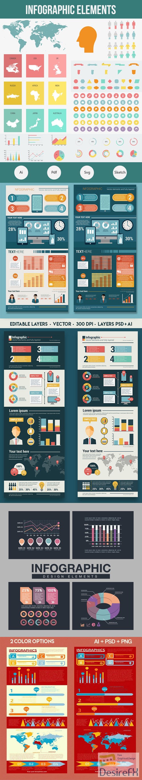 Infographic Vector Elements Collection [Ai/PSD]