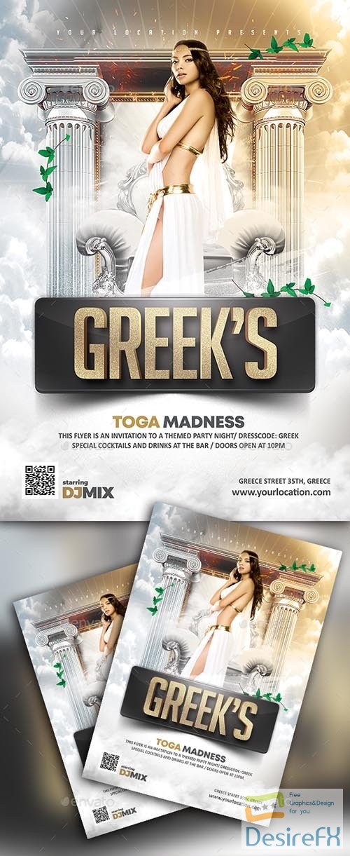 GR – Greeks Toga Madness Flyer 22362288