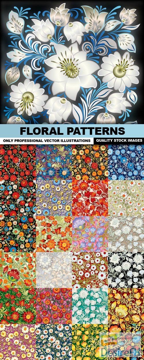 Floral Patterns - 25 Vector