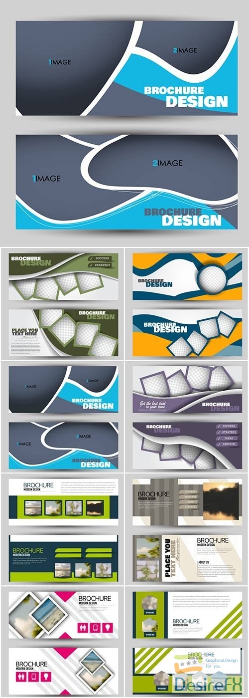 Set of banners for web and advertisement print out, vector horizontal flyer handout design # 5