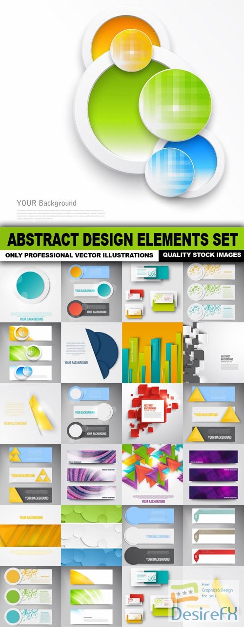 Abstract Design Elements Set - 25 Vector