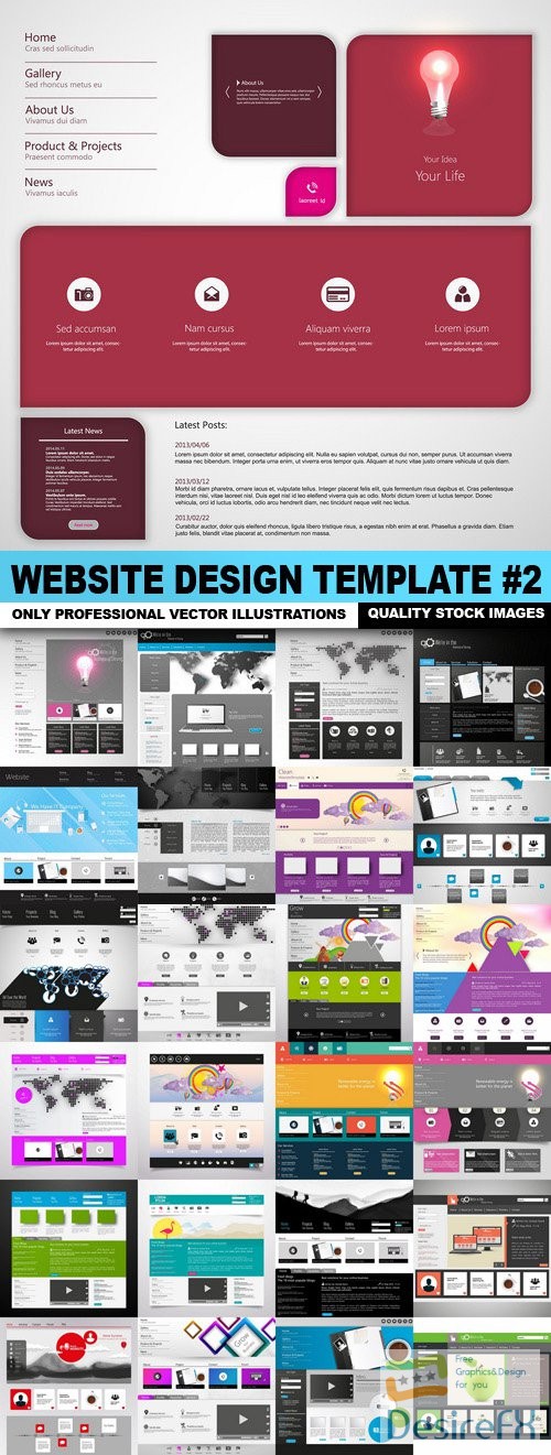Website Design Template #2 - 25 Vector