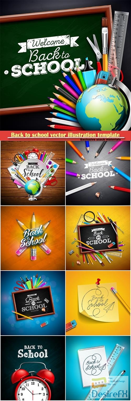Back to school vector illustration template # 9