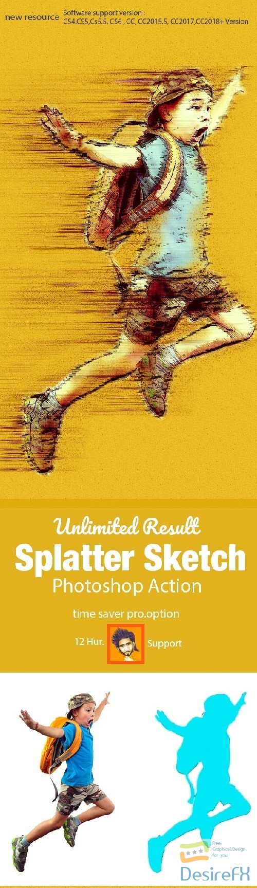 Splatter Sketch Photoshop Action 22285398