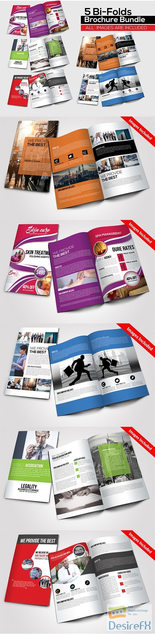 Download CM - 5 Business Multi Use Bi-fold Brochures Bundle - DesireFX.COM