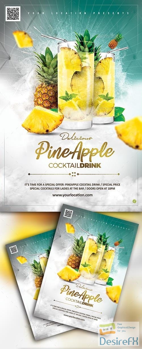 GR – Pineapple Cocktail Drink Flyer 22363147