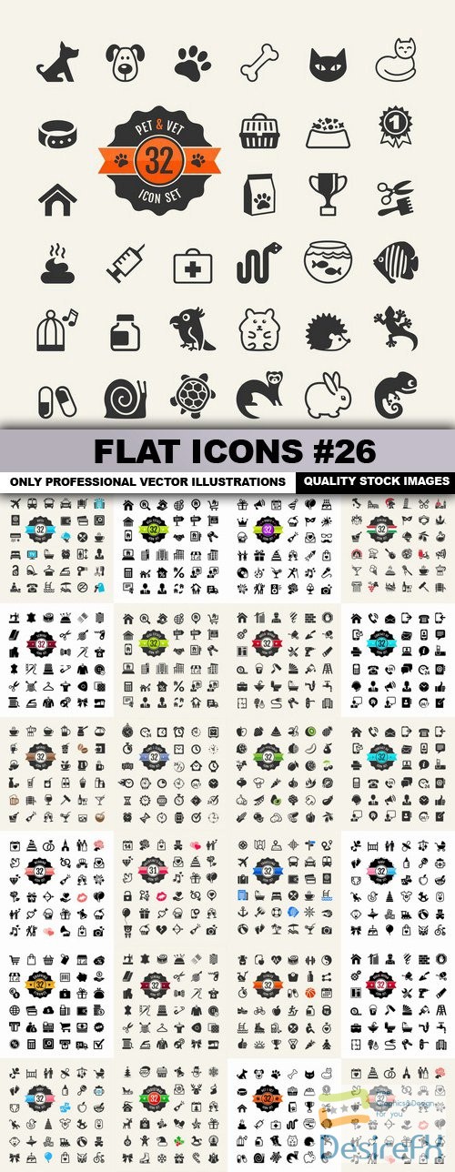 Flat Icons #26 - 25 Vectors