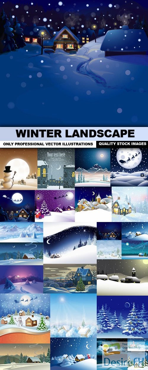 Winter Landscape - 30 Vector