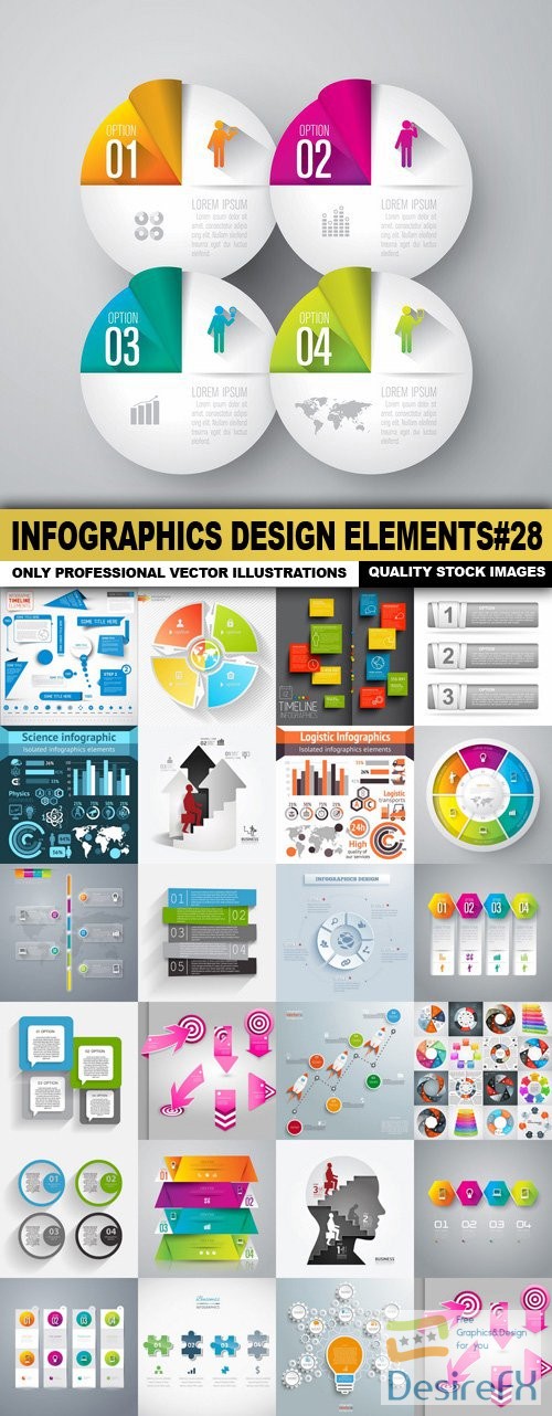 Infographics Design Elements#28 - 25 Vector
