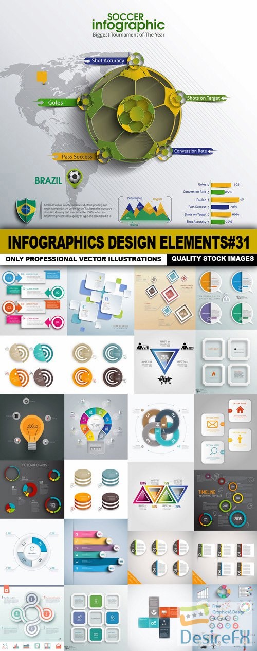 Infographics Design Elements#31 - 25 Vector