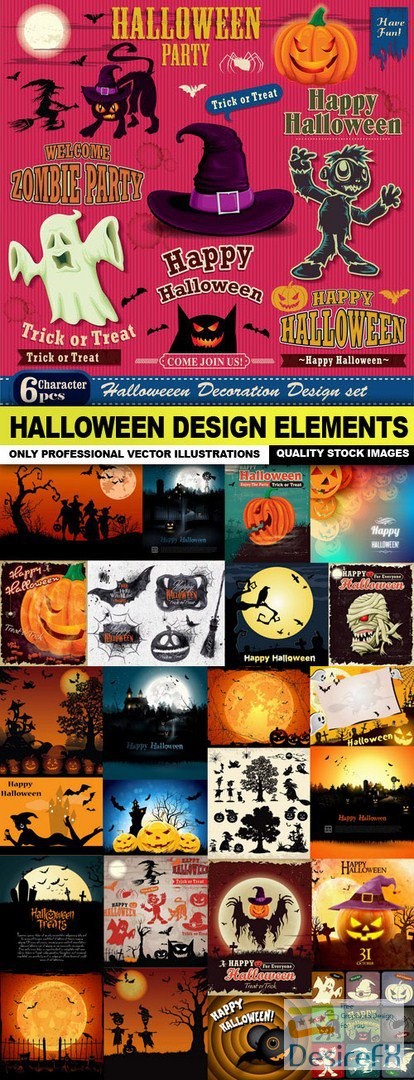 Halloween Design Elements - 25 Vector