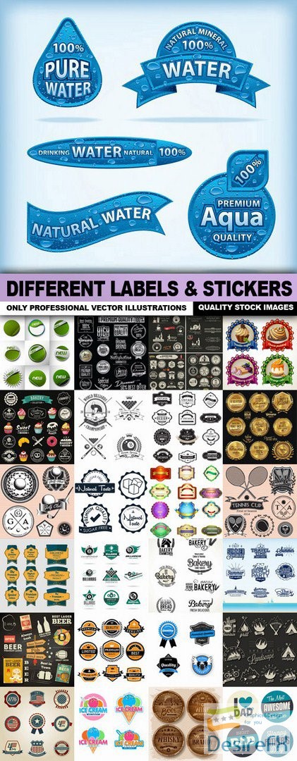 Different Labels &amp; Stickers - 25 Vector