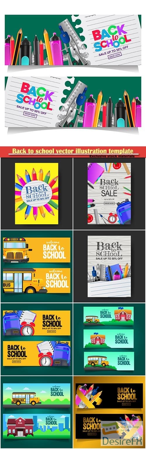 Back to school vector illustration template # 4