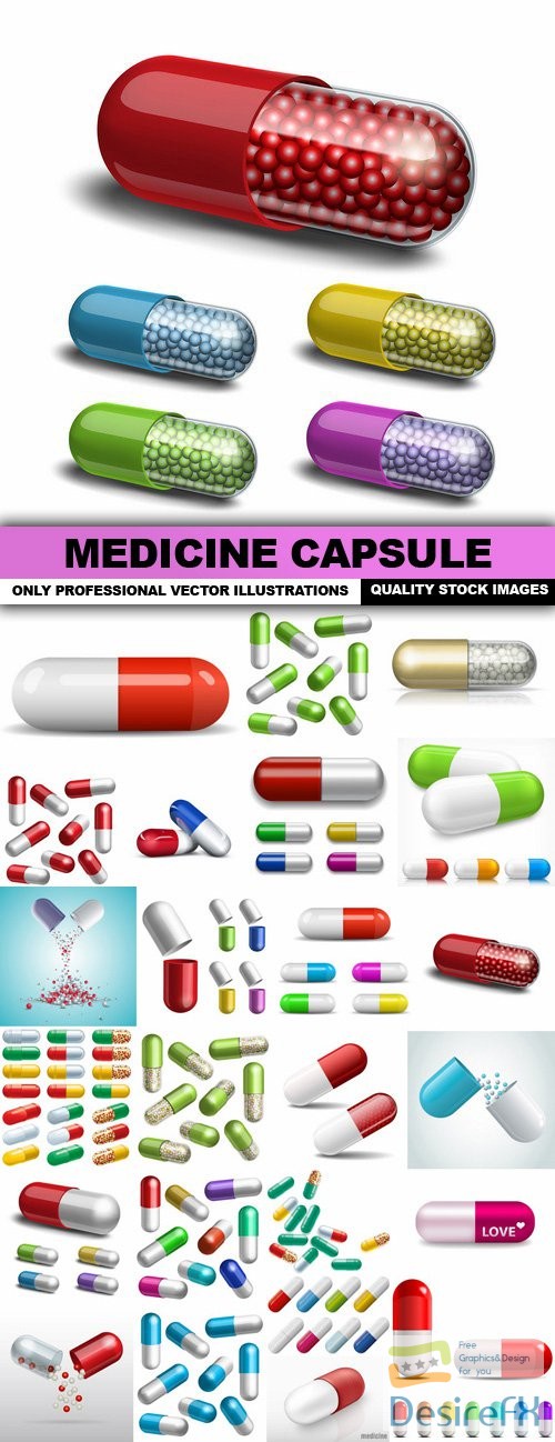Medicine Capsule - 25 Vector