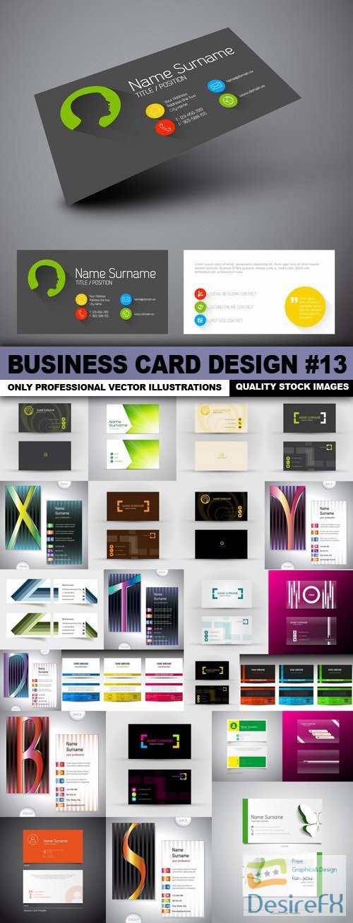 Business Card Design #13 - 25 Vector