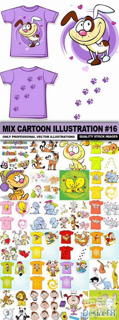 Mix Cartoon Illustration #16 - 50 Vector