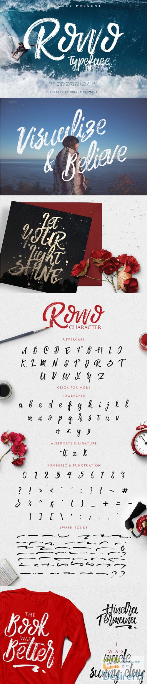 ROWO Typeface - New Handmade Rustic Brush with Modern Touch