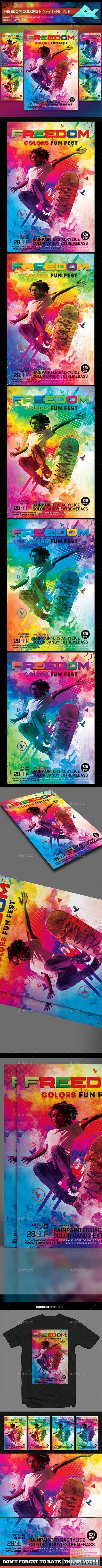 GR - Freedom Colors Fun Fest Photoshop Flyer Template 22356183