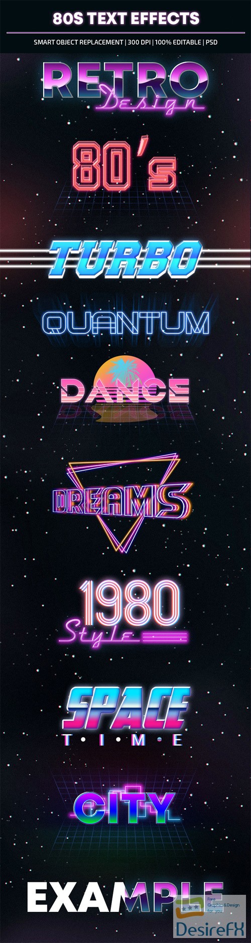 10 (80s) Text Effects for Photoshop