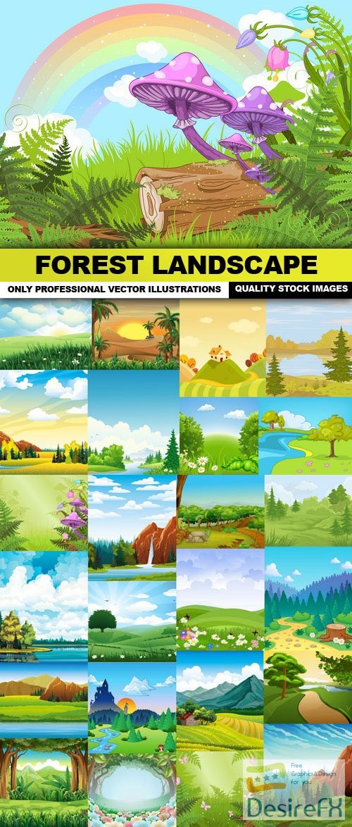 Forest Landscape - 27 Vector