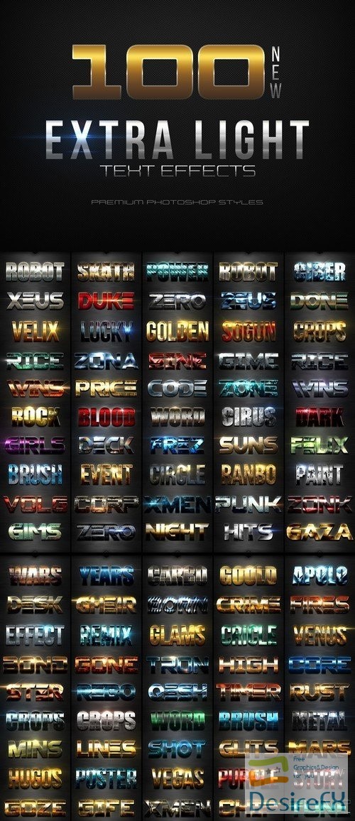 100 New Extra Light Text Effects