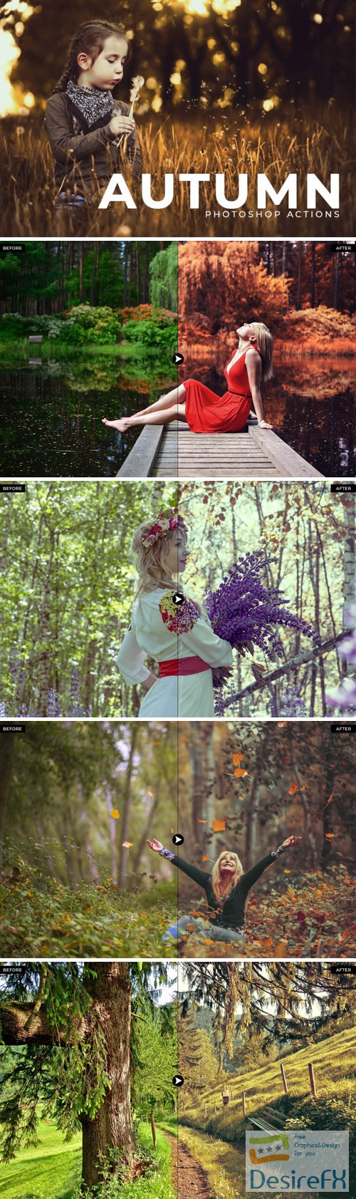50 Autumn Photoshop Actions Bundle