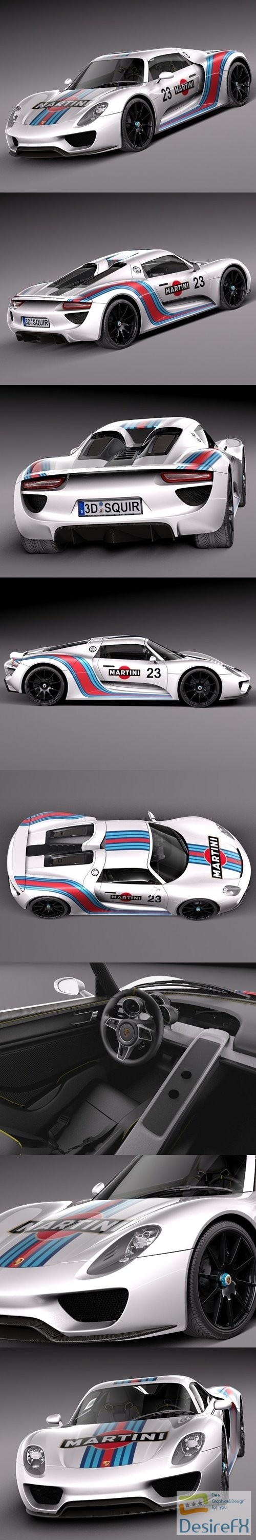 Porsche 918 Spyder Martini 2013 3D Model