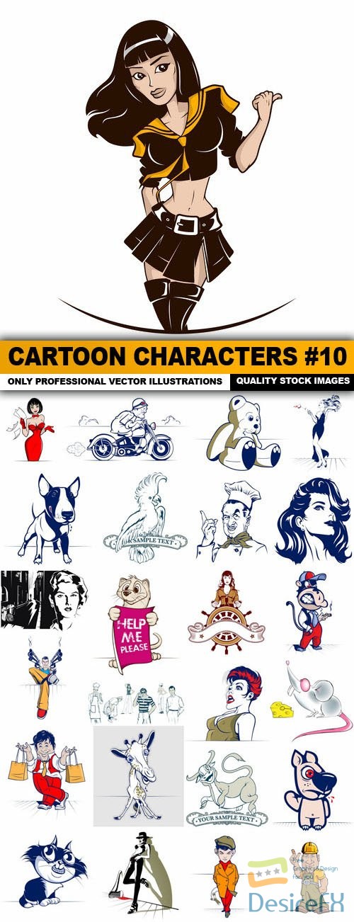 Cartoon Characters #10 - 25 Vector