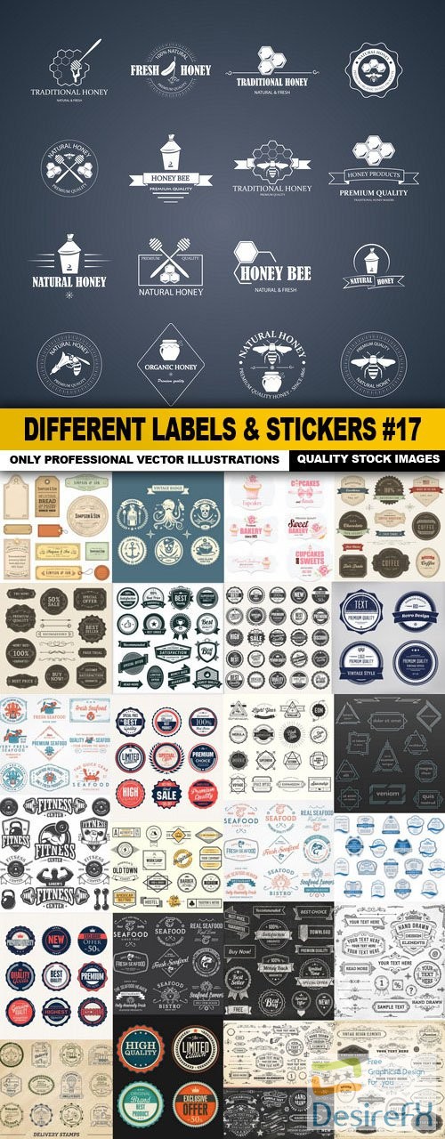 Different Labels &amp; Stickers #17 - 25 Vector