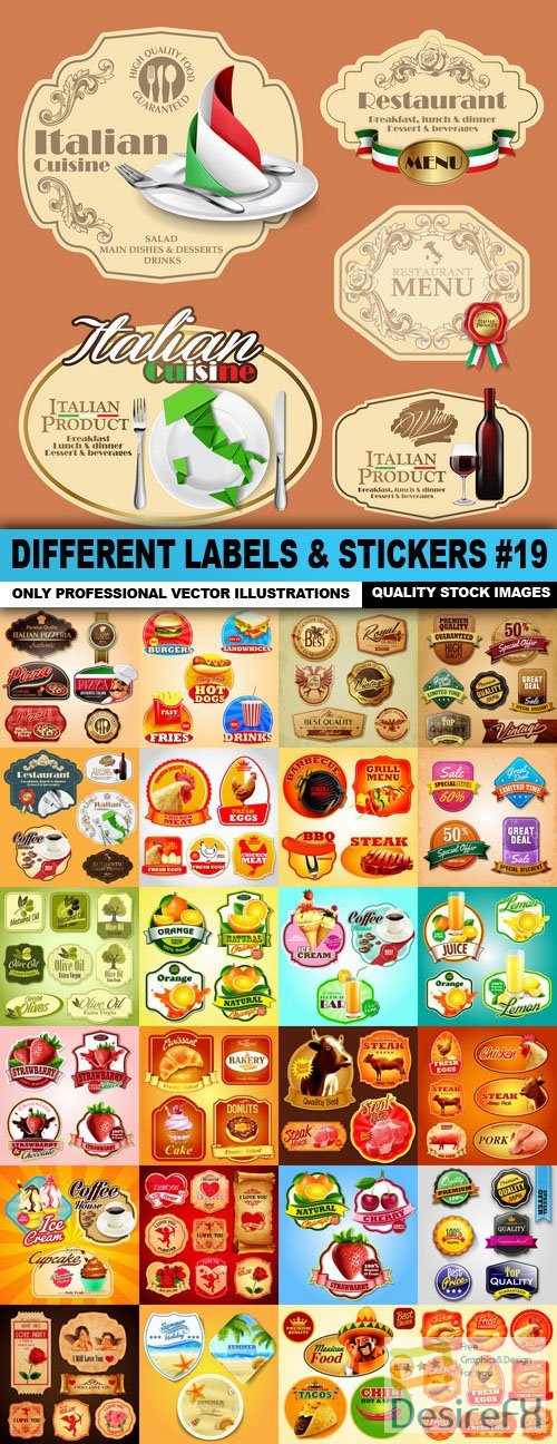 Different Labels &amp; Stickers #19 - 25 Vector
