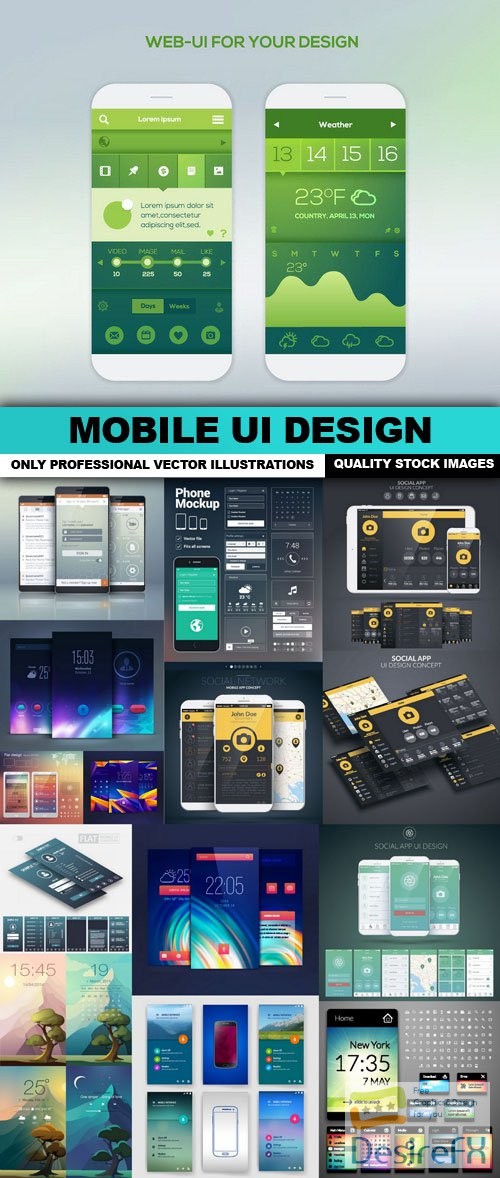 Mobile UI Design - 15 Vector