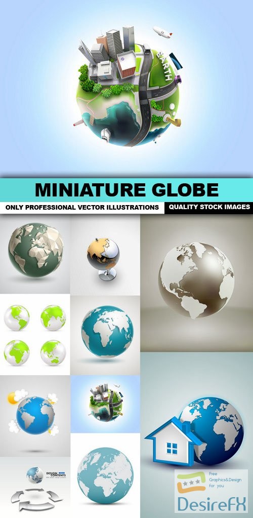 Miniature Globe - 10 Vector