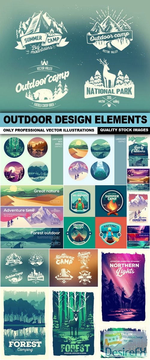 Outdoor Design Elements - 15 Vector