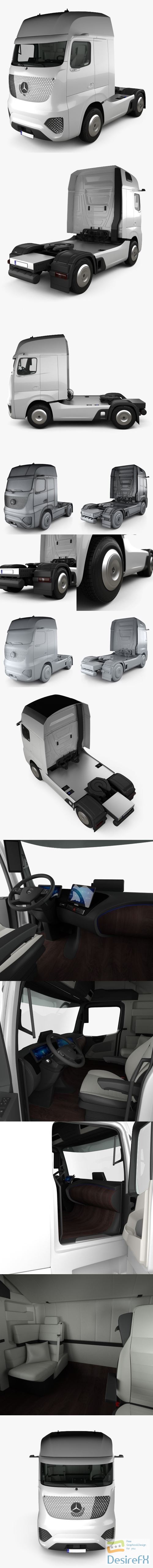 Mercedes-Benz Future Truck with HQ interior 2025 3D Model