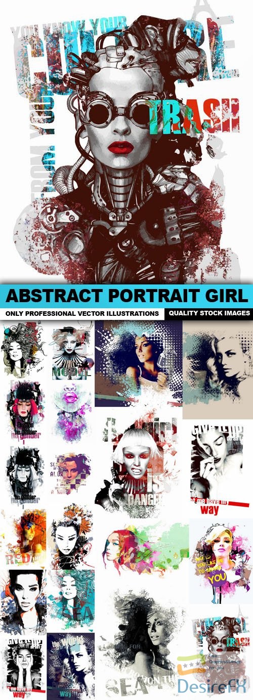 Abstract Portrait Girl - 20 Vector