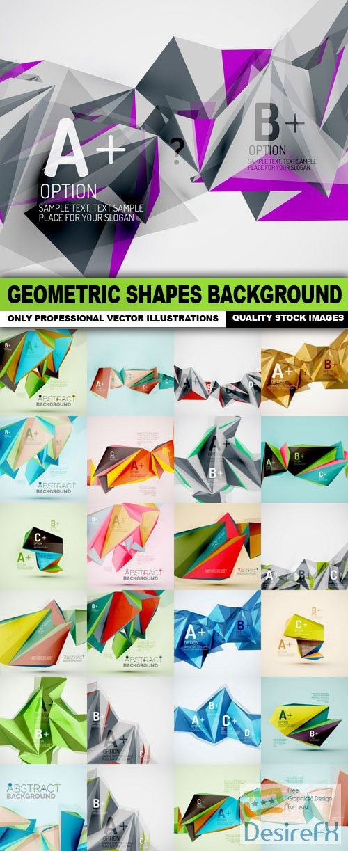 Geometric Shapes Background - 25 Vector