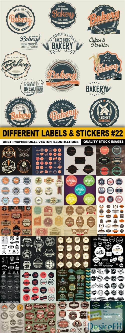 Different Labels & Stickers #22 - 25 Vector
