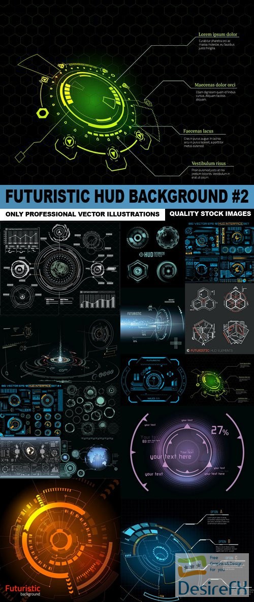 Futuristic HUD Background #2 - 15 Vector