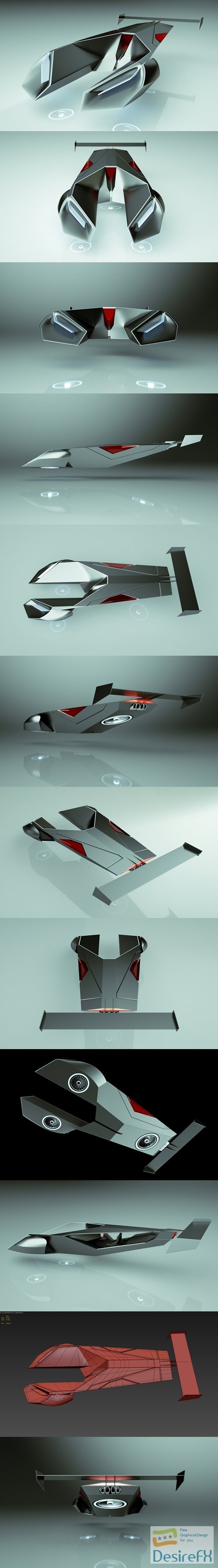 Cheap & Cool T-Hover Car 05 Scorpion 3D Model