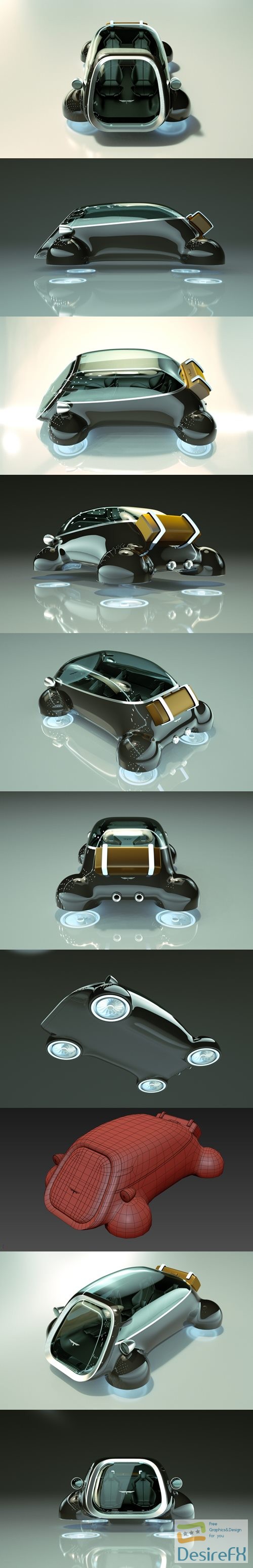 Cheap & Cool T-Hover Car 08 3D Model
