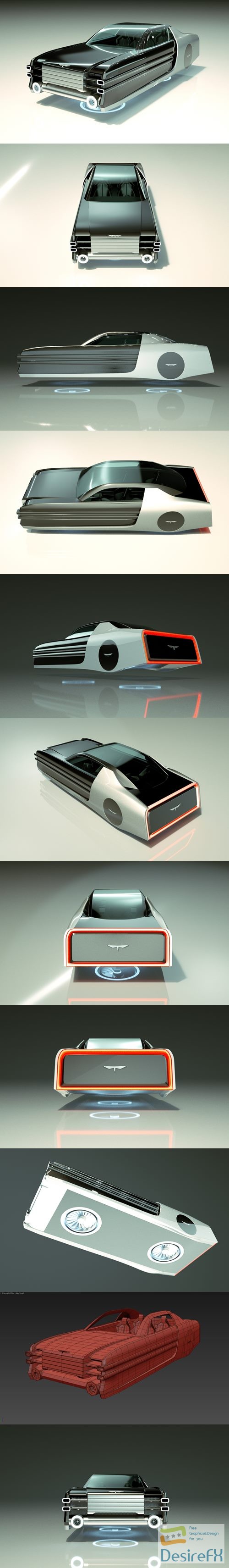 Cheap & Cool T-Hover Car 11 3D Model