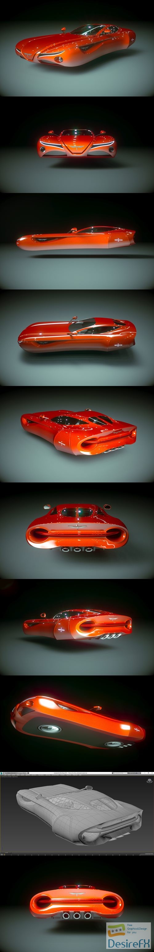 Cheap & Cool T-Hover Car 02 3D Model