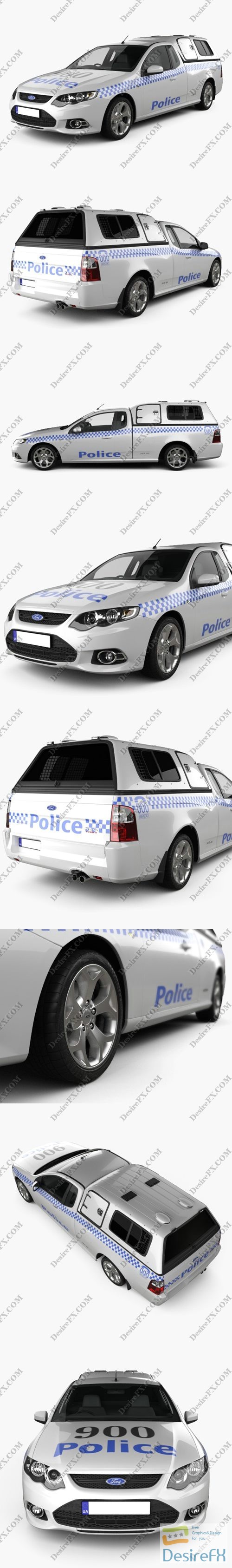 Ford Falcon UTE XR6 Police 2011 3D Model