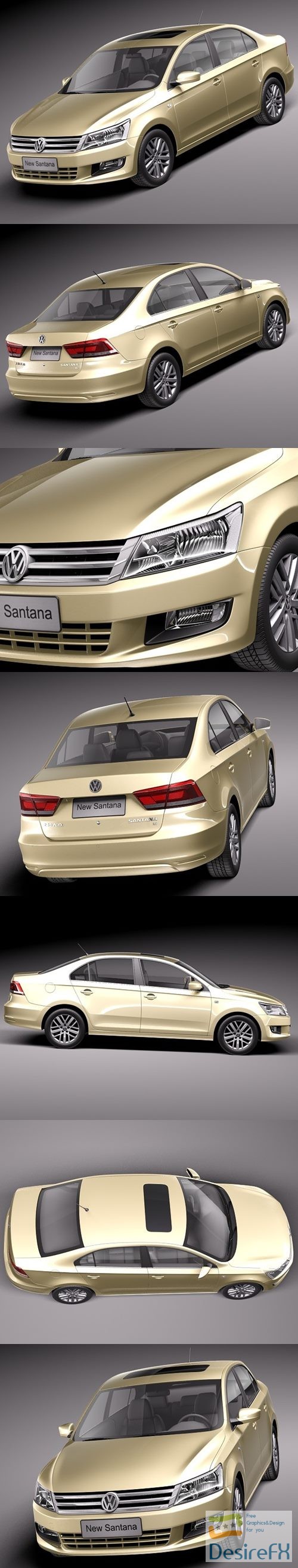 Volkswagen Santana 2014 3D Model