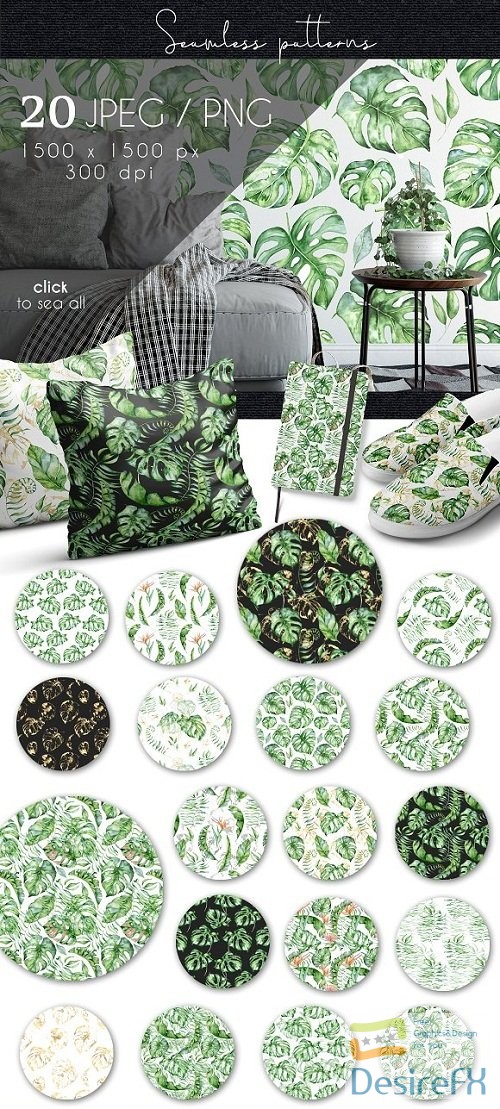 Tropical seamless patterns - 3497964