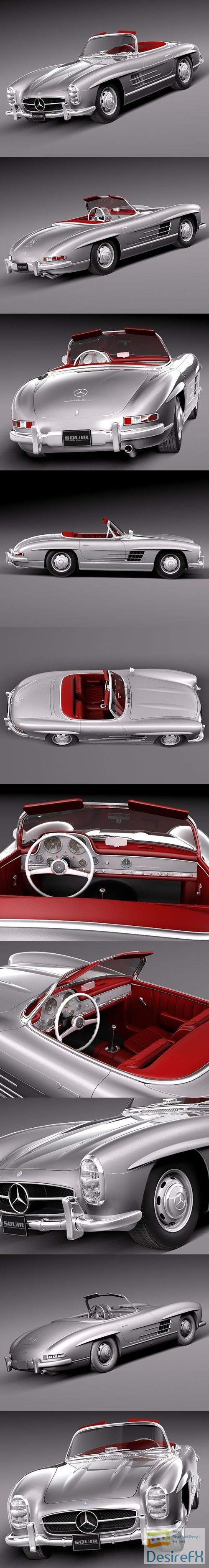 Mercedes-Benz 300SL Roadster 1957 3D Model